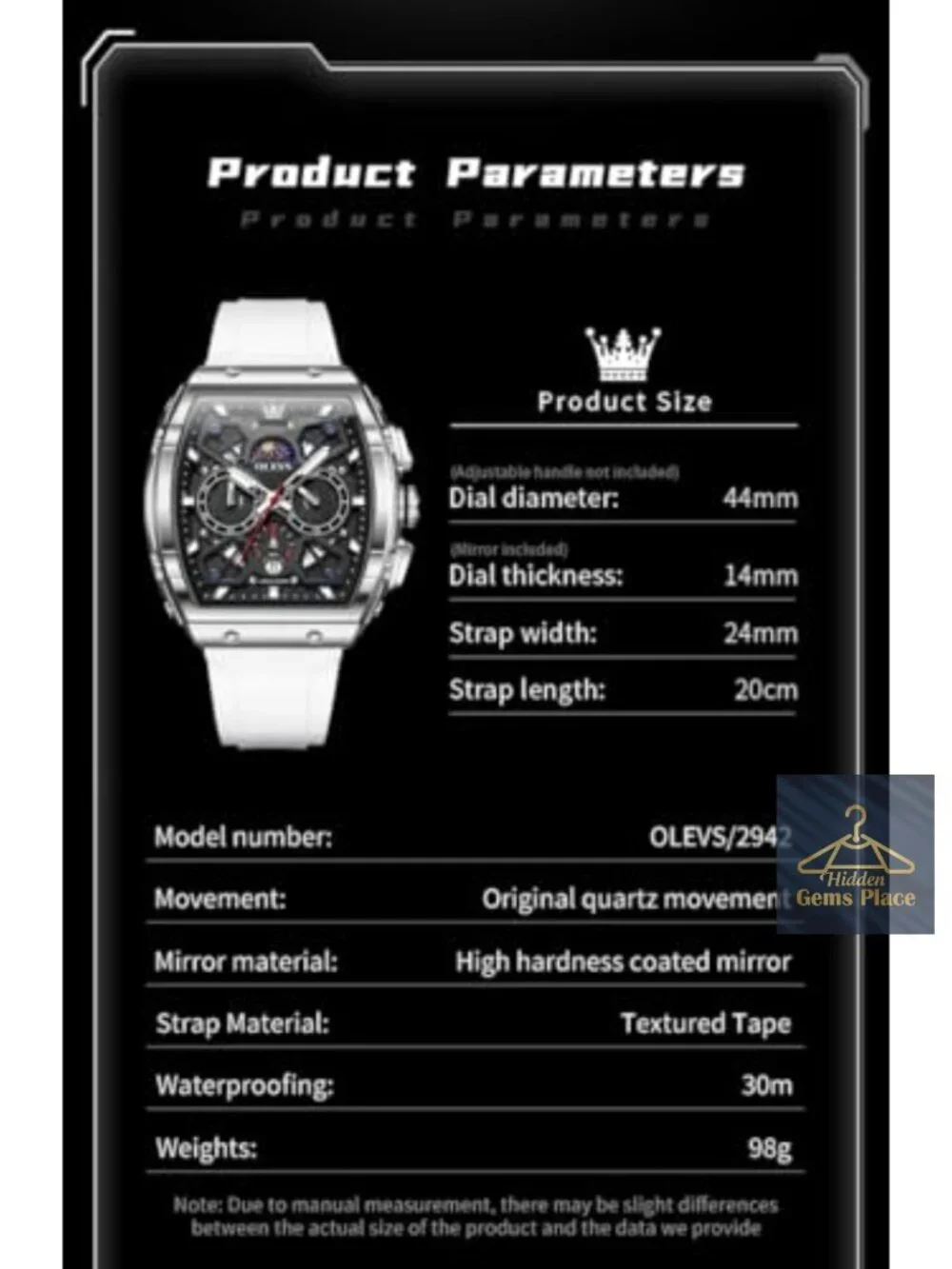 Men's Luxury Square Skeleton Chronograph Silicone Strap Watch